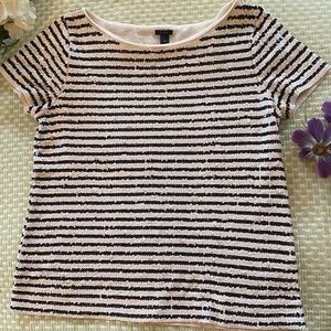 🌺J. Crew Sequin Striped Top